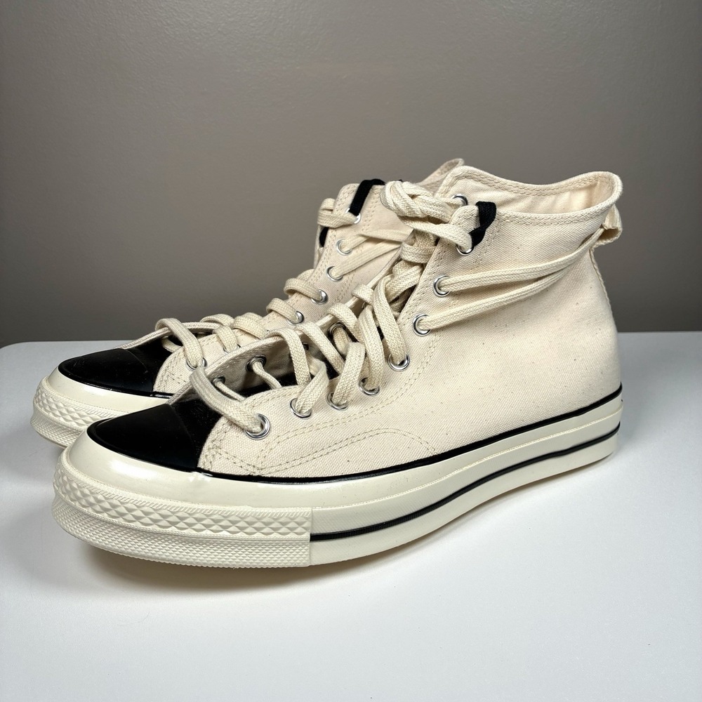 Converse Chuck Taylor 70 High Fear  Of God Essentials Ivory Black Size 10.5 Mens - Picture 2 of 7
